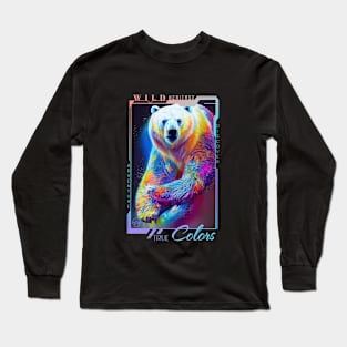 Polar Bear  Animal Discovery Adventure Nature Planet Earth Paint Long Sleeve T-Shirt